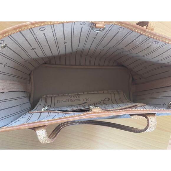 Authentic Louis Vuitton Neverfull PM Monogram Tote Shoulder Bag LV Brown Tan - Picture 5 of 10